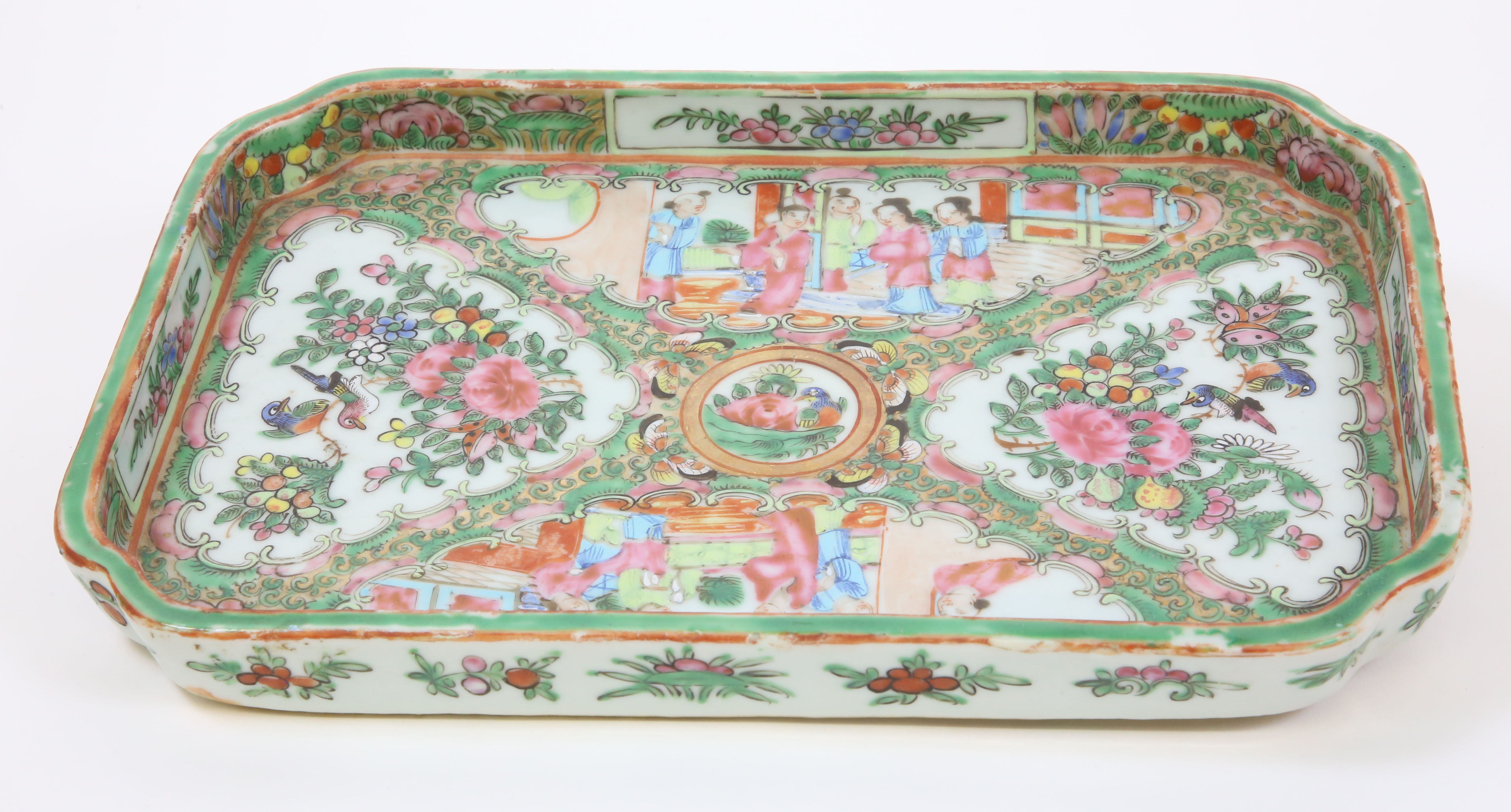 Rose Medallion Vanity Tray circa 1870 Rose Medallion Porcelain Vanity