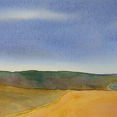 Penny Scheerer Watercolor on Paper “Bisecting the Moors”, circa 2003