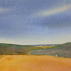 Penny Scheerer Watercolor on Paper “Bisecting the Moors”, circa 2003