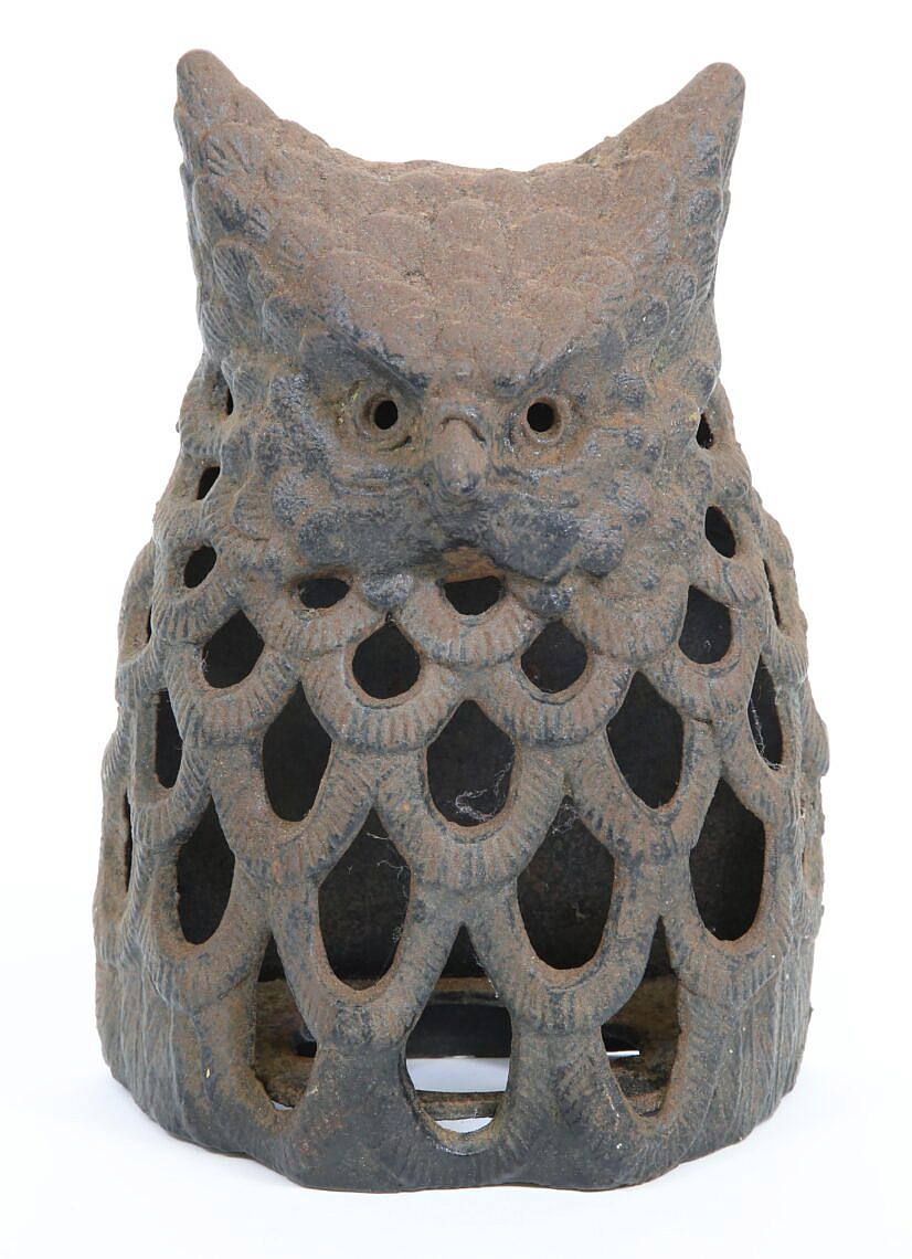 Mid Century Cast Iron Figural Owl Candle Holder Mid Century Cast Iron