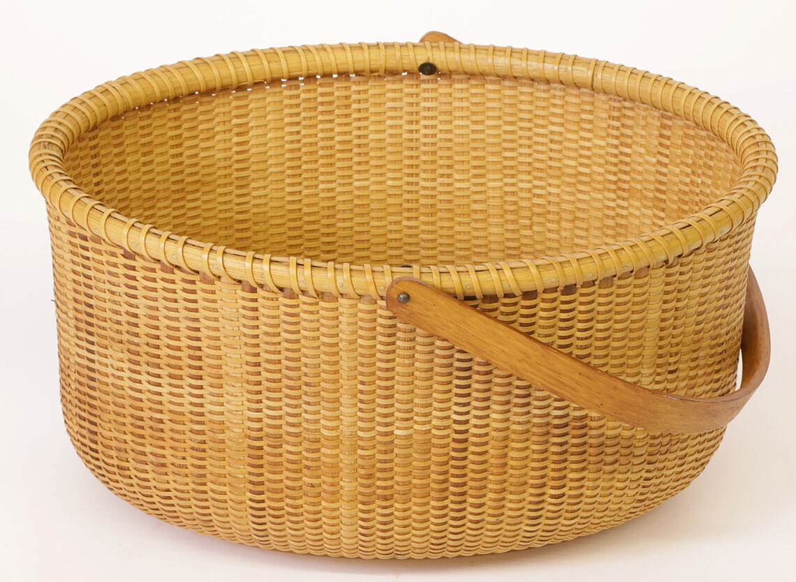 Kathleen Purcell Nantucket Basket Oval with Open Swing Handle