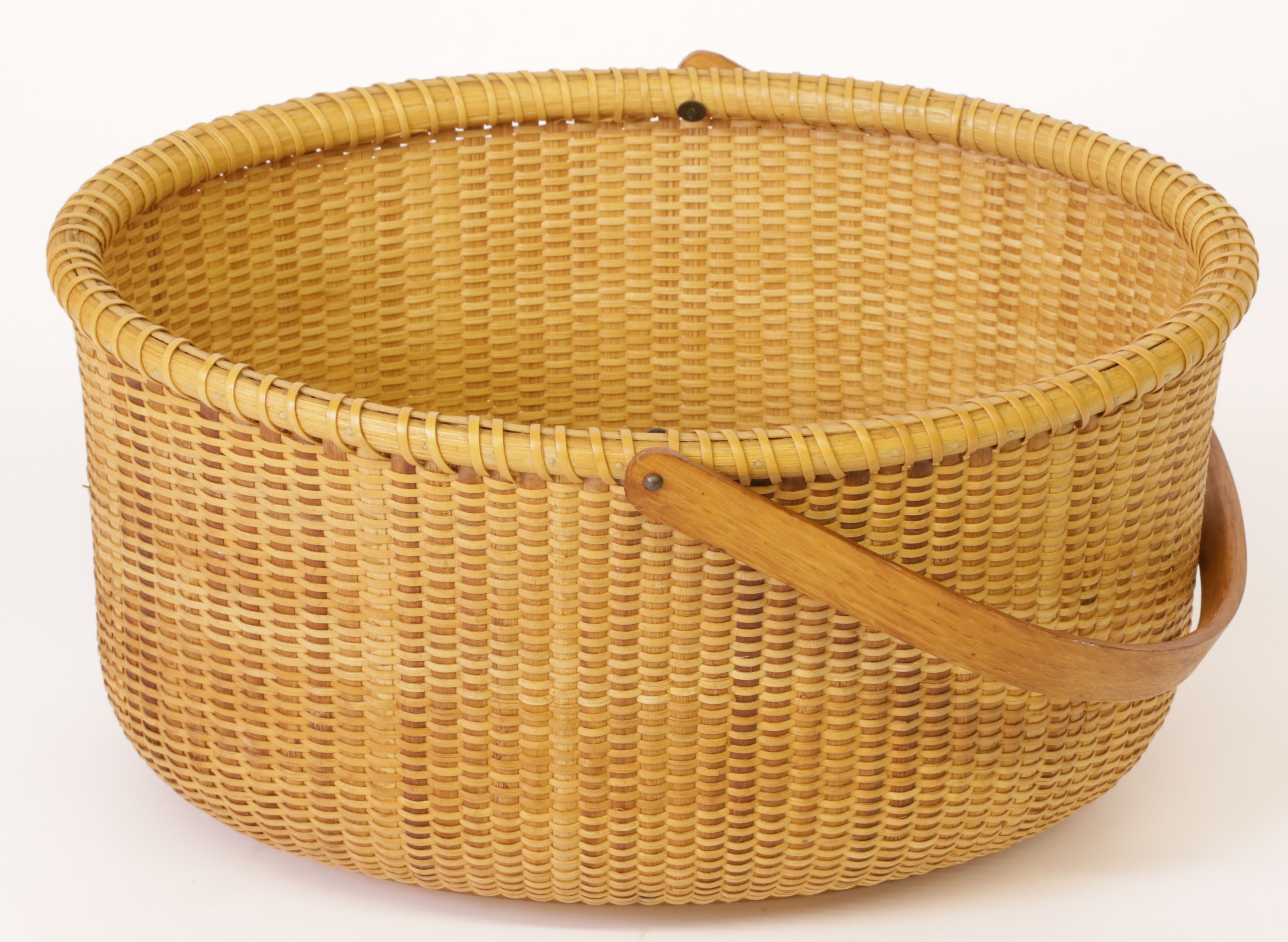 Kathleen Purcell Nantucket Basket Oval with Open Swing Handle