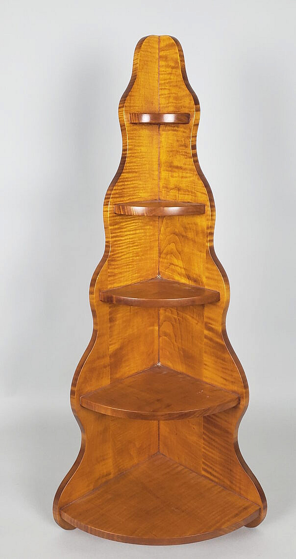 Vintage Tiger Maple Corner Shelf Vintage Tiger Maple 5Tier Corner Shelf Rafael Osona