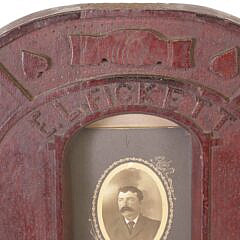 Folk Art Chip Carved “E.L. Fickett Friend” Lucky Horseshoe Plaque, 19th Century