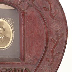 Folk Art Chip Carved “E.L. Fickett Friend” Lucky Horseshoe Plaque, 19th Century