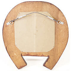 Folk Art Chip Carved “E.L. Fickett Friend” Lucky Horseshoe Plaque, 19th Century