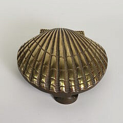 Vintage Brass Figural Scallop Shell Door Knocker