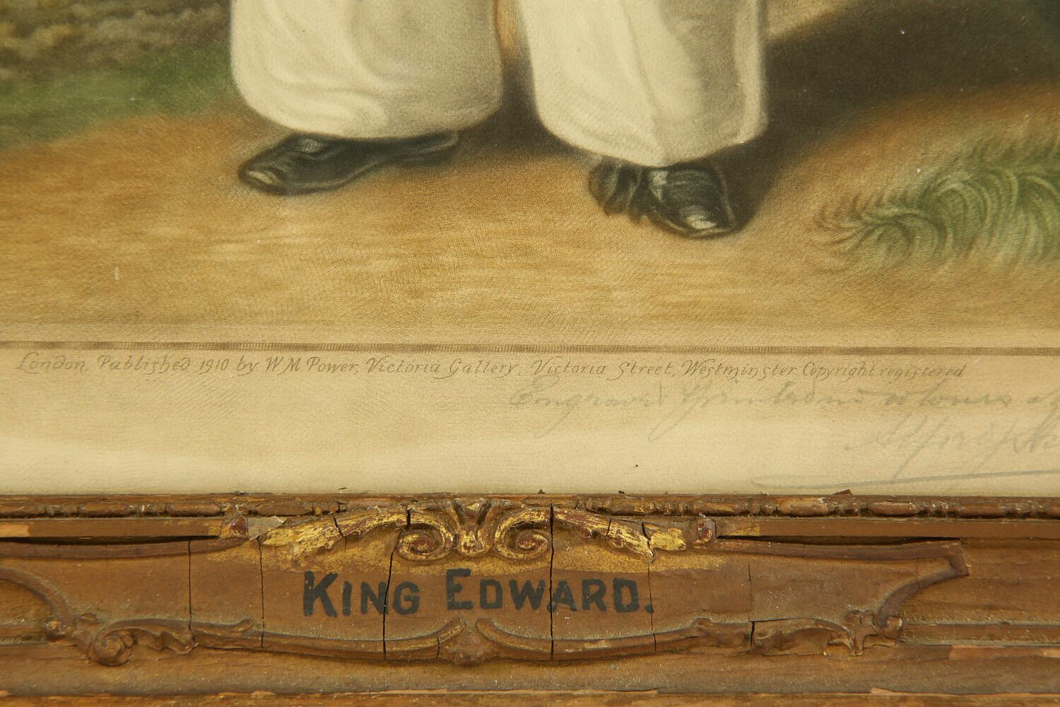 Framed Memorial Print Depicting King Edward VII (18411910) Framed