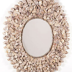 Large Contemporary Nautical Oyster Shell Encrusted Oval Mirror