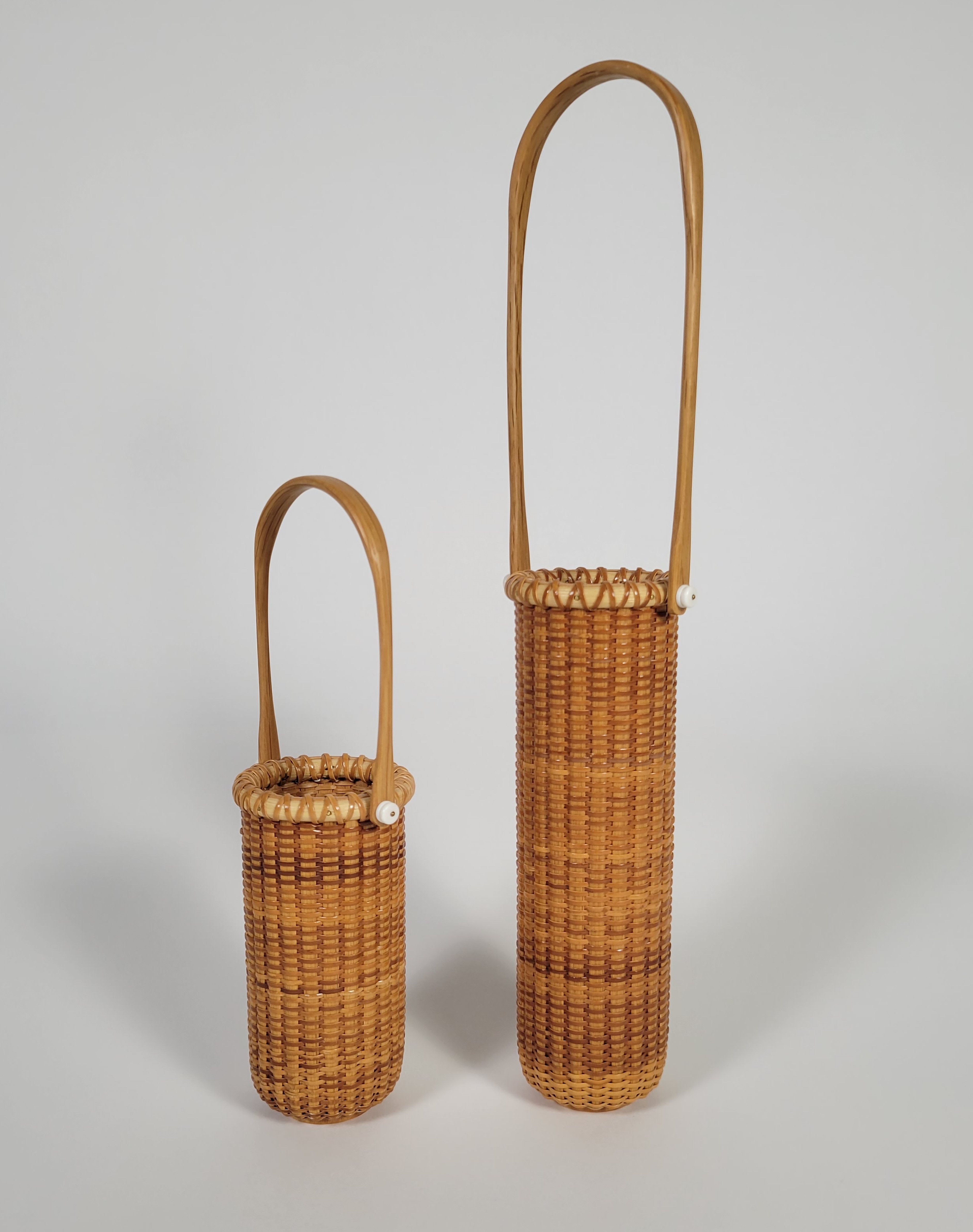 Two Bill and Judy Sayle Nantucket Basket Flower Bud Vases Two Bill