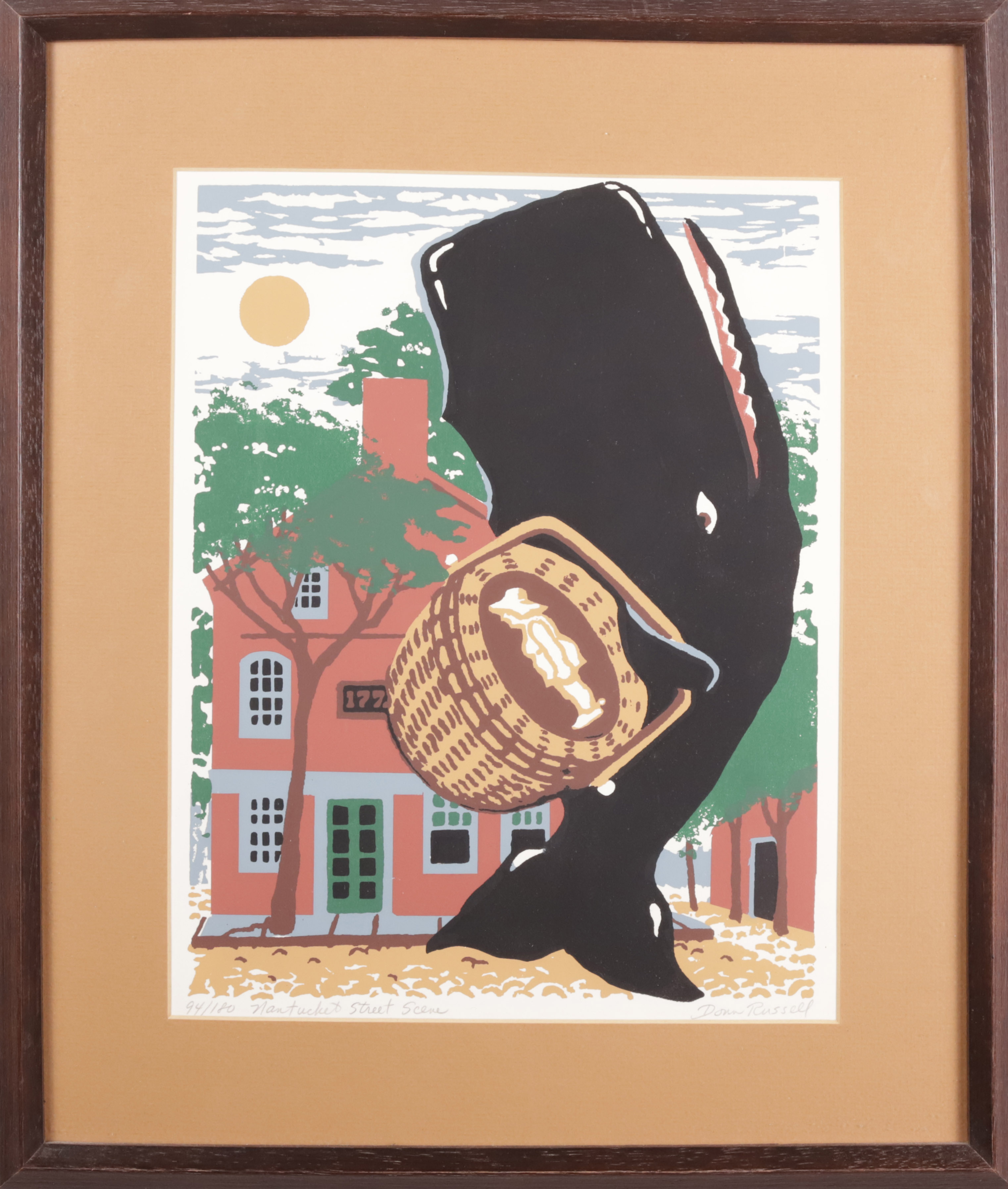 Donn Russell Limited Edition Silkscreen "Nantucket Street Scene" Donn