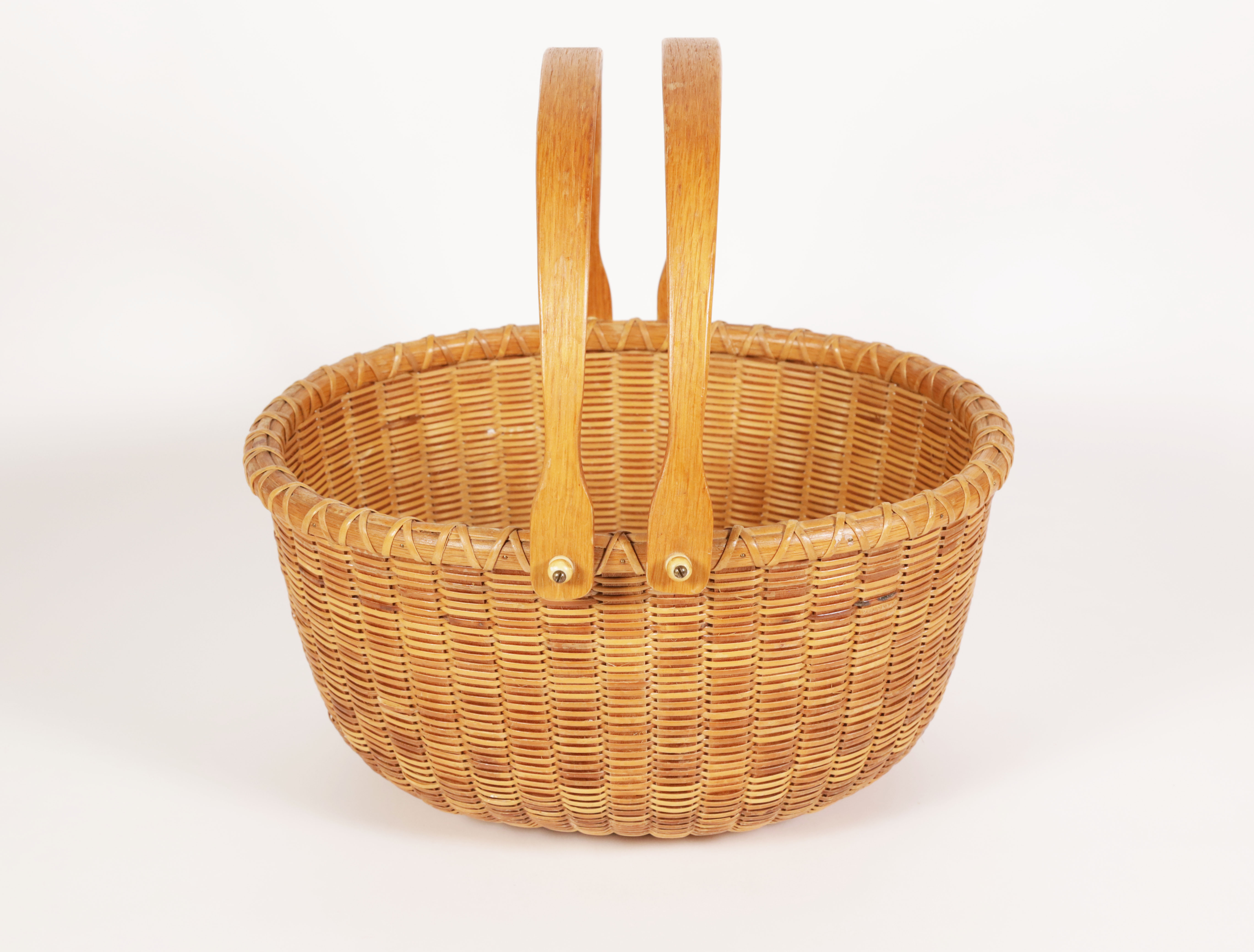 Arthur Martin Oval Open Double Swing Handle Nantucket Basket Arthur