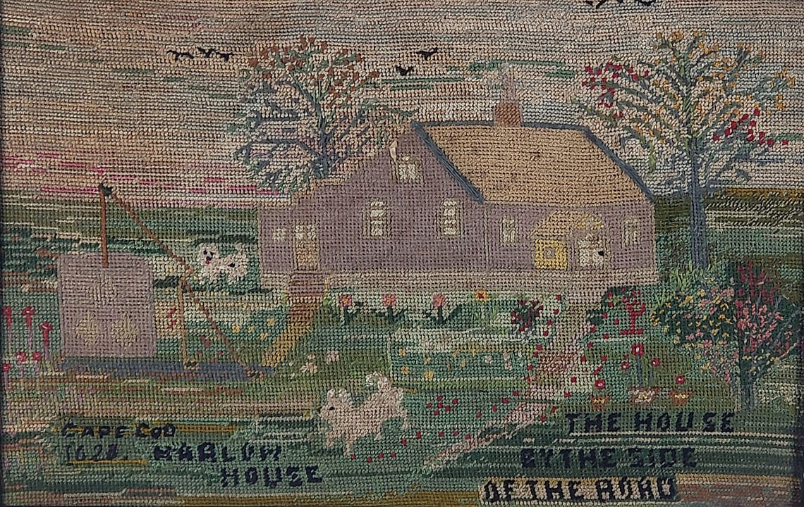 Antique Cape Cod Pictorial Needlepoint Antique Cape Cod Pictorial