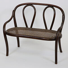 Five Piece Suite of Caned Bentwood Doll Furniture, Vienna, Probably Thonet, late 19th Century