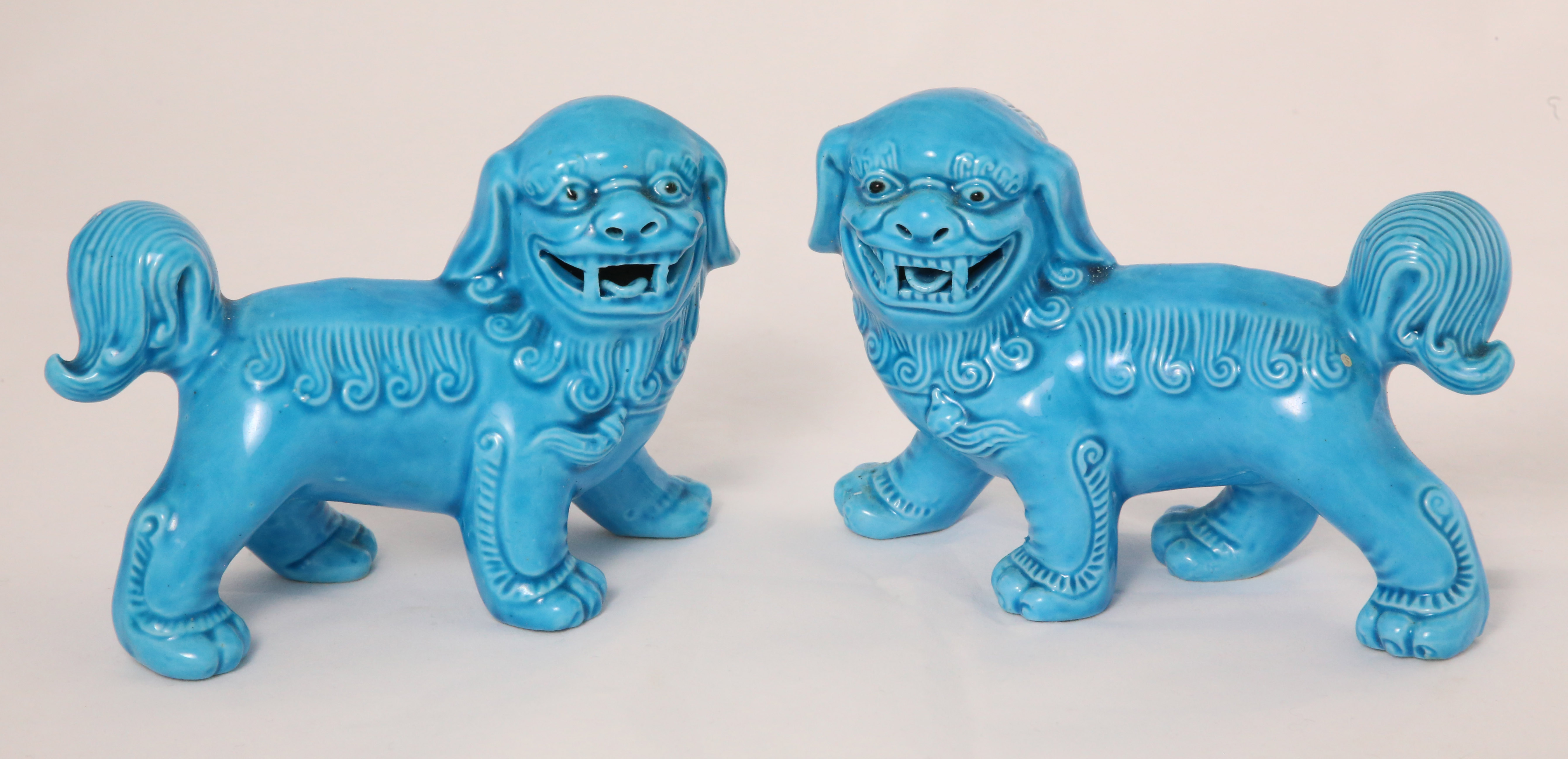 Chinese Turquoise Glazed Foo Dogs Chinese Turquoise Glazed Ceramic