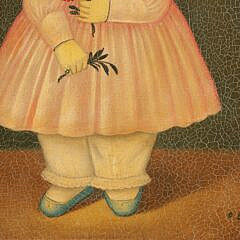 O. Bernache Oil on Canvas “Portrait of a Young Girl with Flower”