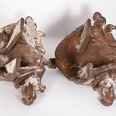 Pair of American Cast Iron Goddess Head Architectural Ornaments, 19th Century