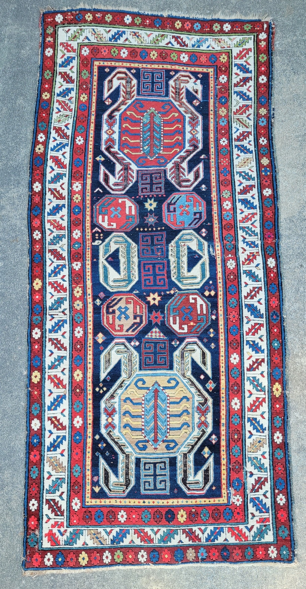 Antique Caucasian Lenkoran Carpet Oriental Rug - Antique Caucasian