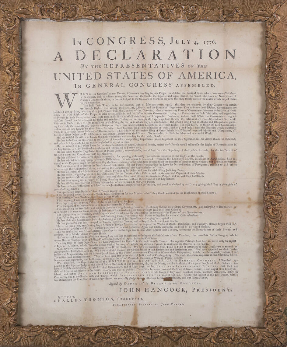 Dunlap Broadside Declaration of Independence Dunlap Broadside