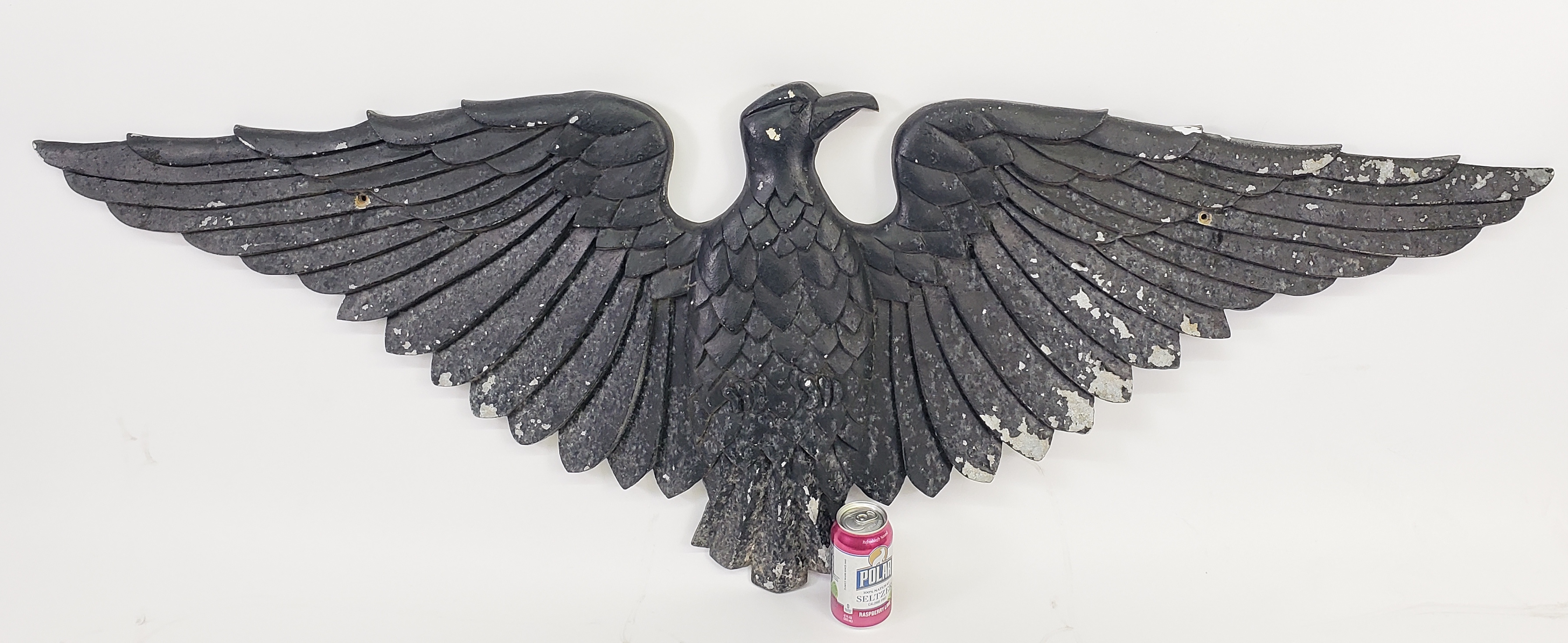 Monumental Cast Iron Eagle Plaque Heroic Antique Cast Iron Figural