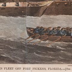 Lithograph “The United States Fleet Off Fort Pickens, Florida”