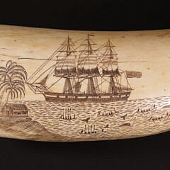 American Scrimshawed Antique Sperm Whale Tooth, 19th Century
