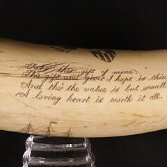 American Scrimshawed Antique Sperm Whale Tooth, 19th Century