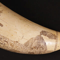 American Scrimshawed Antique Sperm Whale Tooth, 19th Century
