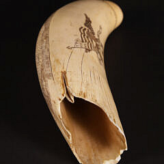 American Scrimshawed Antique Sperm Whale Tooth, 19th Century