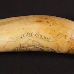 Scrimshawed Antique Sperm Whale Tooth, circa 1849