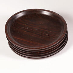 Set of Six Treen Goblets and Underplates