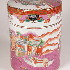 Chinese Export Style Covered Jar, Contemporary
