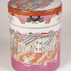 Chinese Export Style Covered Jar, Contemporary