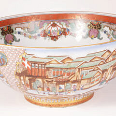 Chinese Export Style Hong Decorated Punch Bowl