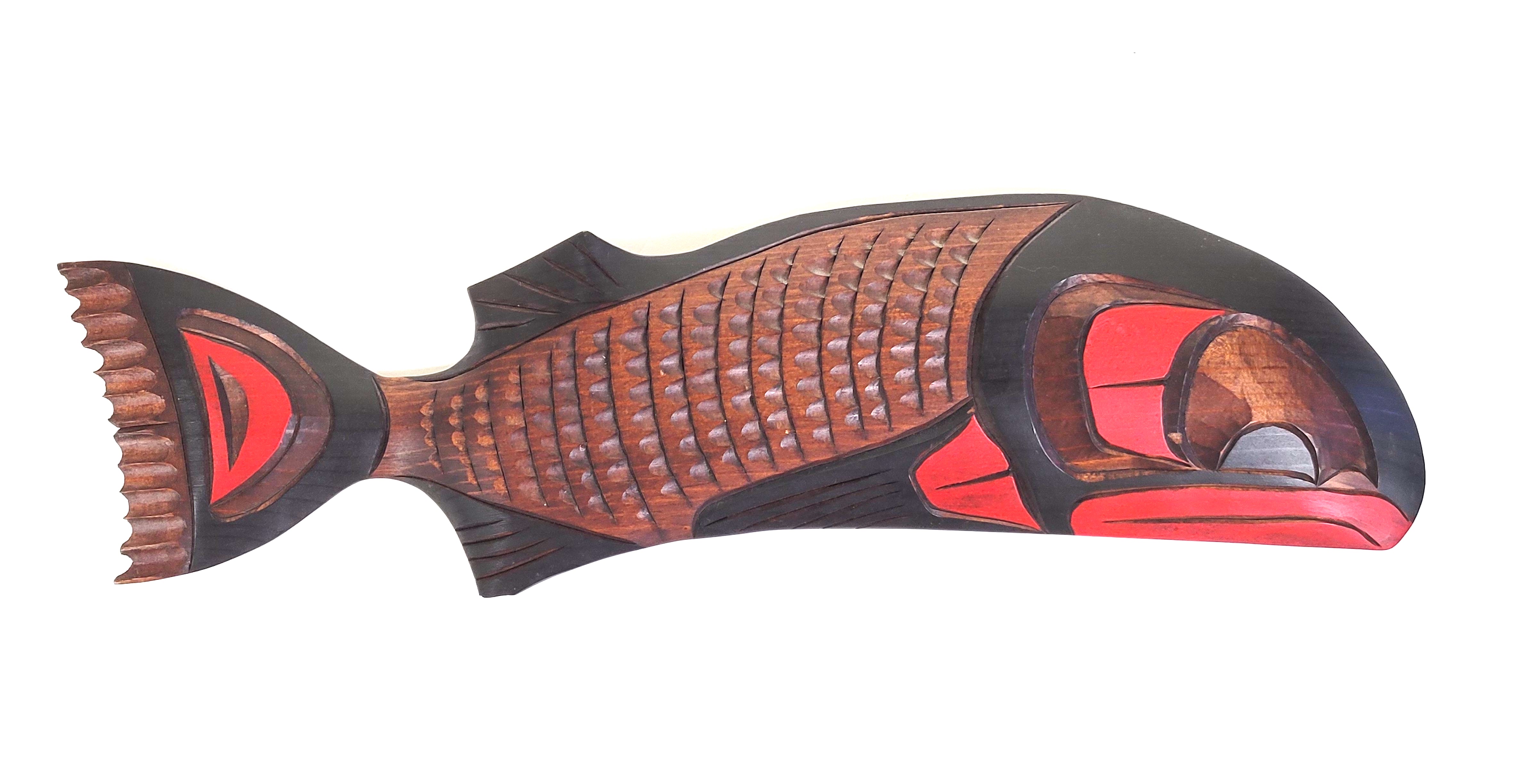 Vintage Demsey Willie Northwest Coast Kwakiutl Salmon Fish Plaque
