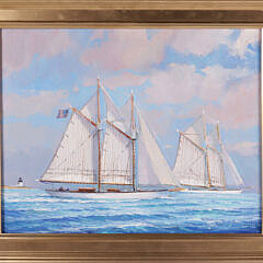 152-3520 WIlliam Lowe Nantucket Sailing oil on Canvas A IMG_9167