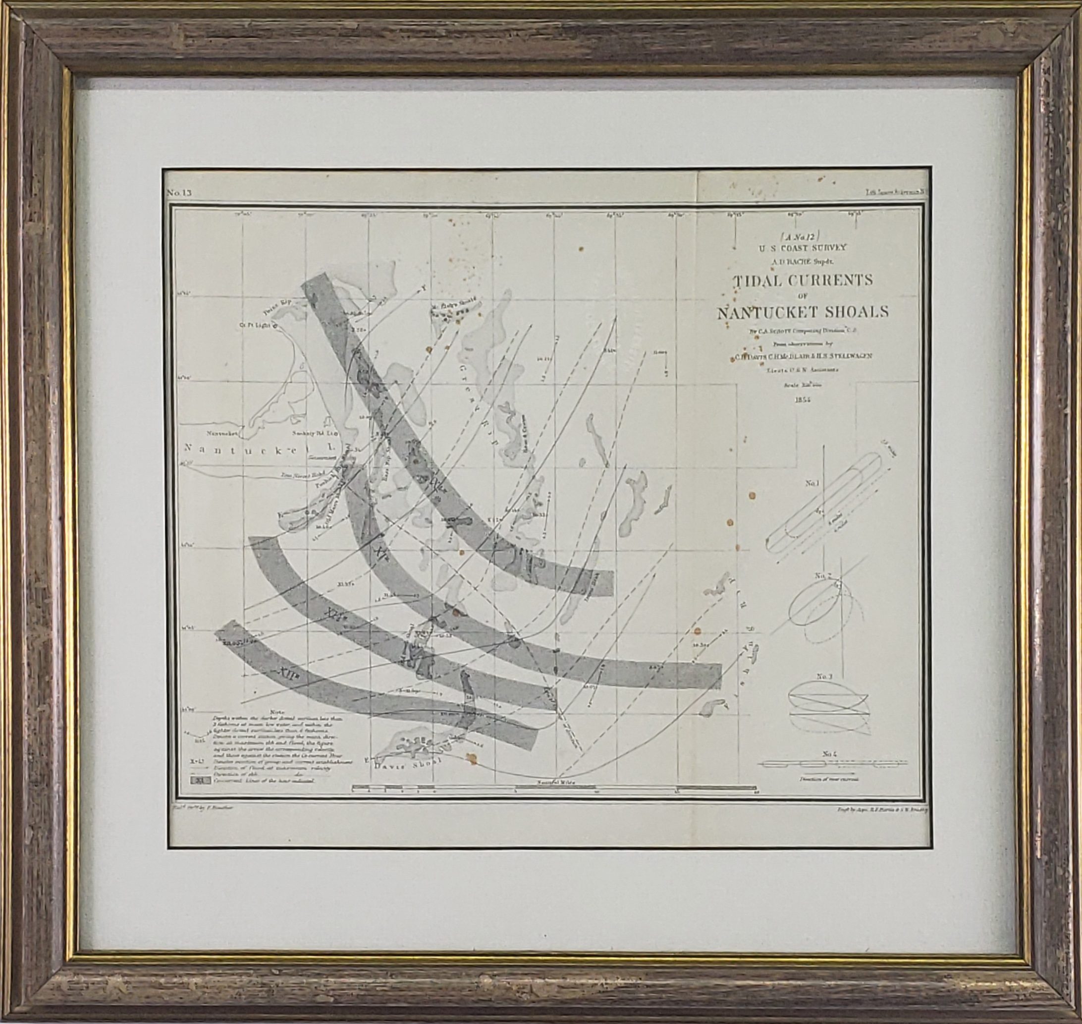 Tidal Currents of Nantucket Shoals Chart Antique “Tidal Currents of