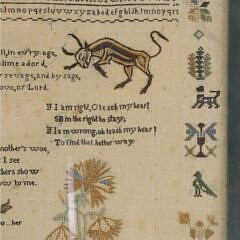 School Girl Sampler “The Gift of CT to Her Nurse Phoebe Jones”, 19th Century