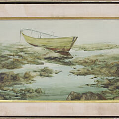 23-4475 Pete Clark Watercolor Dory on Rocky Shore B_IMG_0749