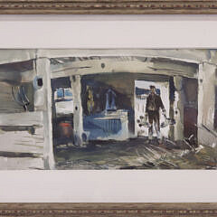 F.Douglas Greenbowe Watercolor on Paper "Return to the Hunt"F.Douglas Greenbowe Watercolor on Paper "Return to the Hunt"