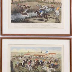 Pair of Hunting Prints "Cheltenham Annual Gande Steeple Chase" London 1841
