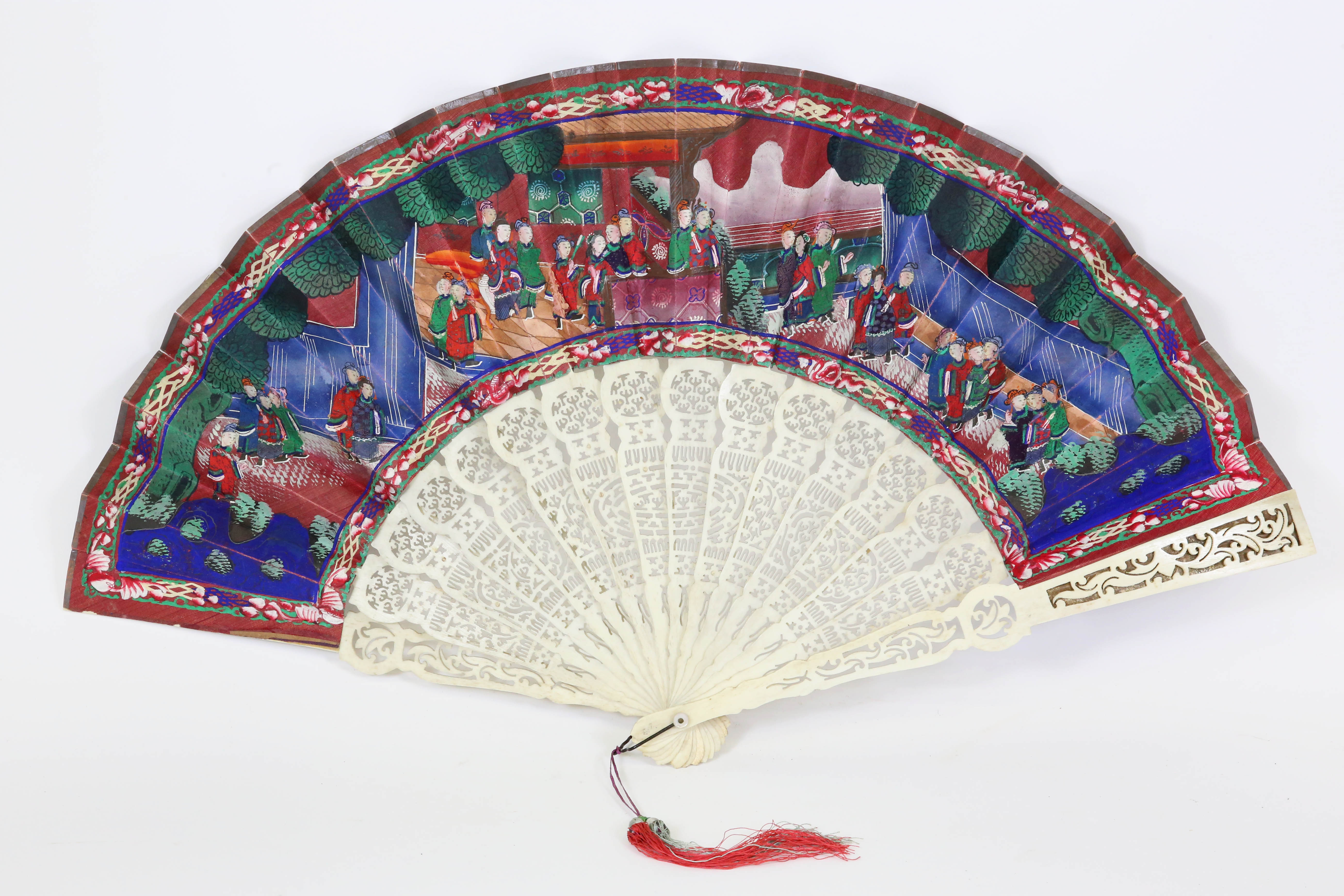 Chinese Export Hand Painted Lady's Fan 19th Century - Chinese