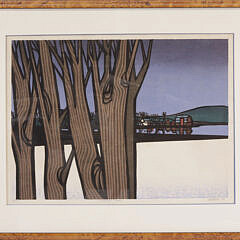 Limited Edition Wood Block Print “Winter Tree” #10/100, circa 1978