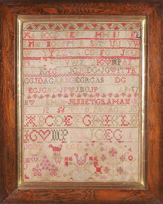 Antique Needlework Sampler by "Jennet Graham"