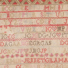 Antique School Girl Needlework Sampler Hand Crafted by “Jennet Graham”