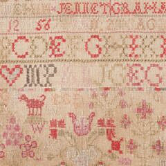 Antique School Girl Needlework Sampler Hand Crafted by “Jennet Graham”