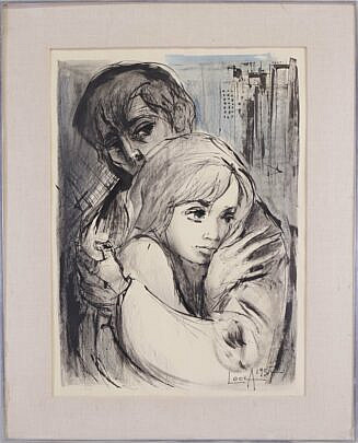 19-4426 Lithograph Couple Embracing B_ IMG_0181