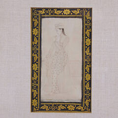 Persian Drawing of a Court Lady