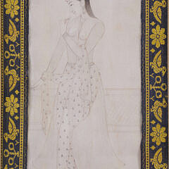 Persian Drawing of a Court Lady