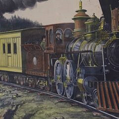 Currier & Ives Colored Lithograph “American Express Train”